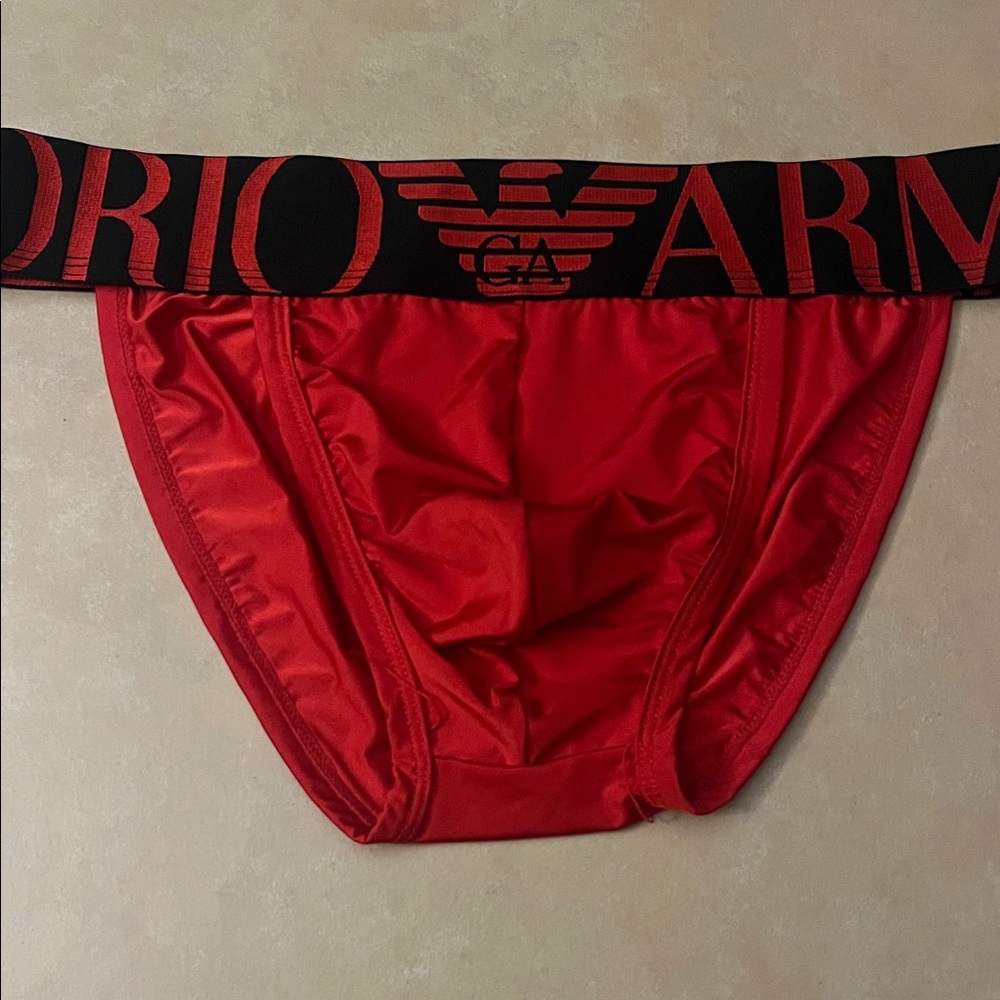 Emporio Armani Red Briefs - Picture 3 of 7
